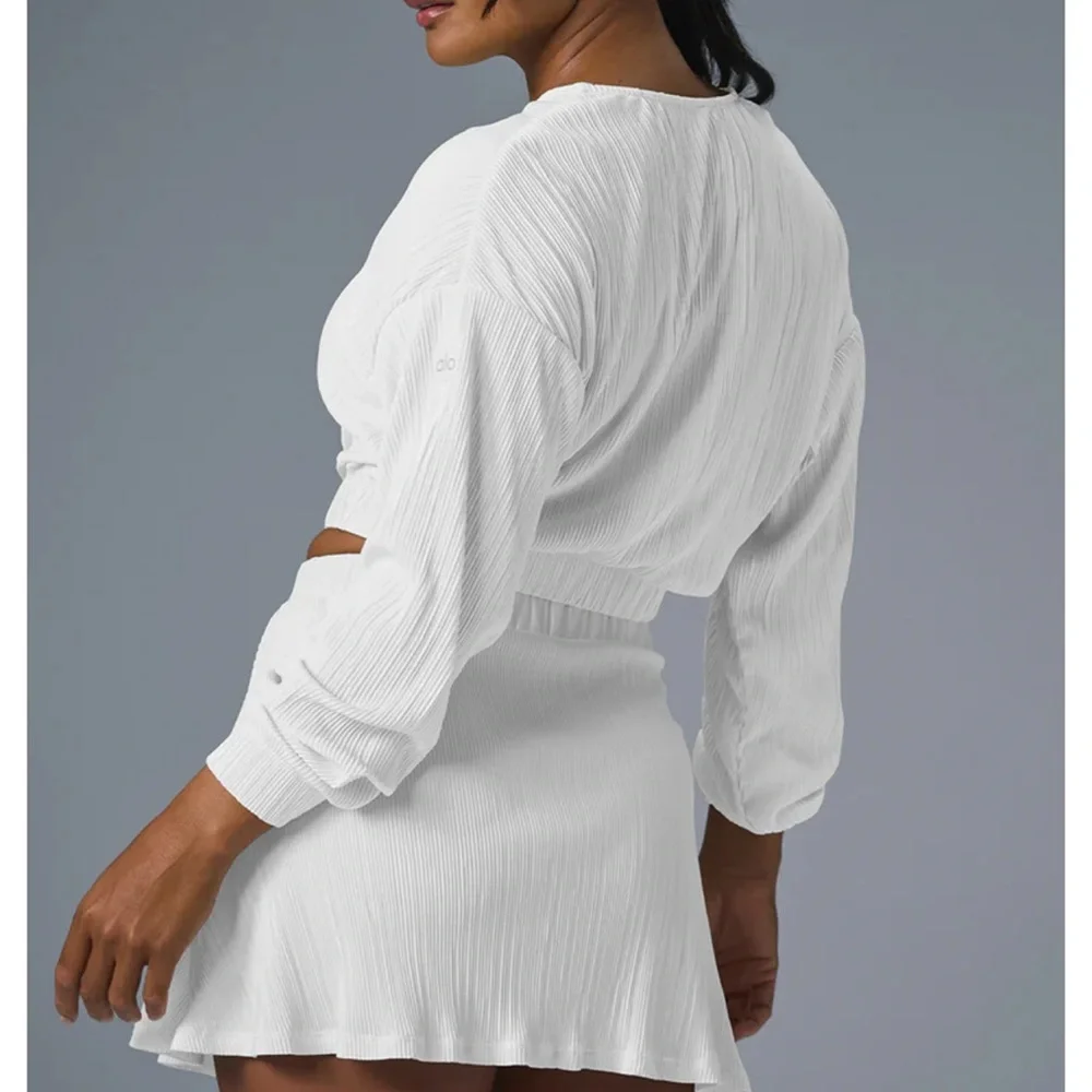 ALO Plisse Jacket and Skirt Set